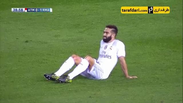 ویدیو؛ مصدومیت کارواخال در جریان بازی با اتلتیکو مادرید