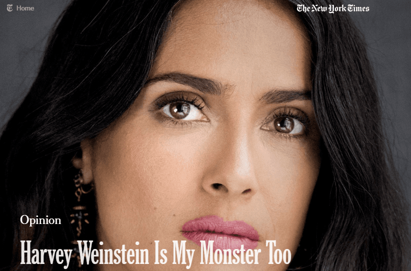 تازه ترین افشاگری هالیوودی ها؛ "SALMA HAYEK" : "واینستین" سالها هیولای من بود !!