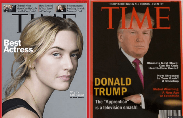 شیرین کاری جدید ترامپ ؛ مجله معتبر " TIME "  را جعل کرده است !!