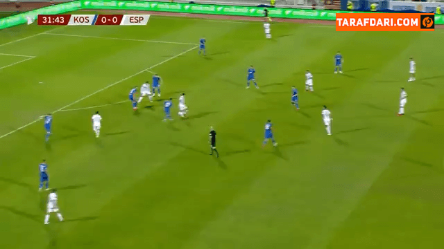 گل زیبای پابلو فورنالس به کوزوو (کوزوو 0-1 اسپانیا)