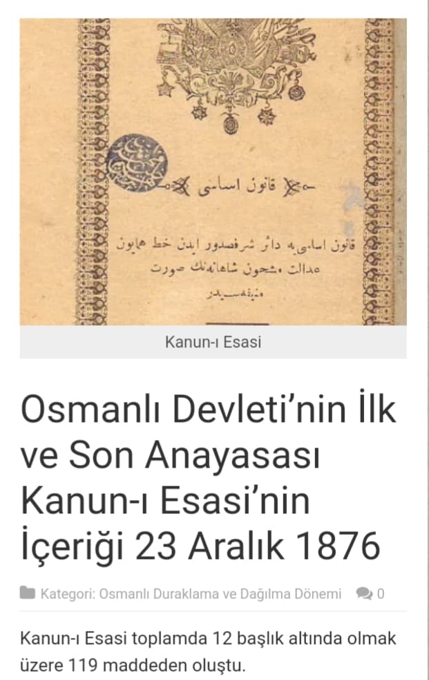 نخستین قانون اساسی عثمانی به زبان فارسی نوشته شد/ نشریه ترکی Tarih Bilimleri