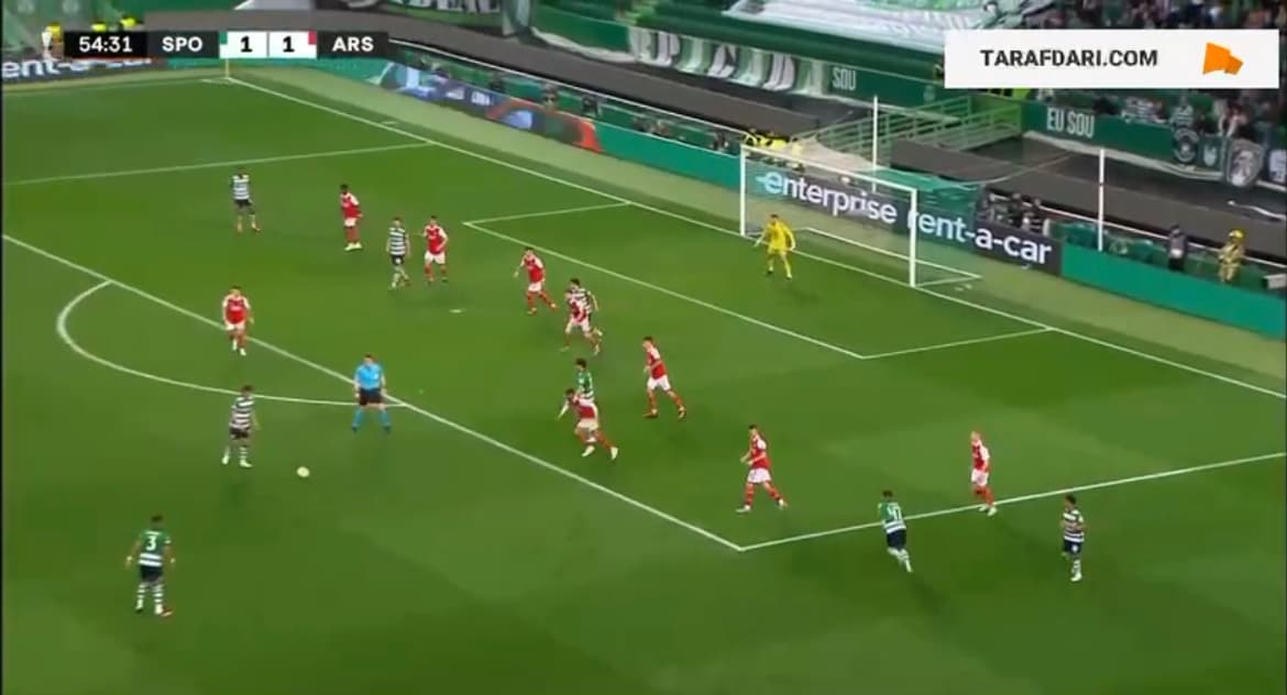 گل پائولینیو به آرسنال (اسپورتینگ لیسبون 2-1 آرسنال) 