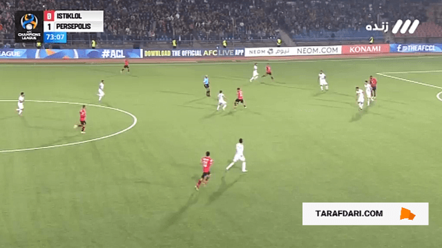 گل سبایی به پرسپولیس (استقلال تاجیکستان 1-1 پرسپولیس)