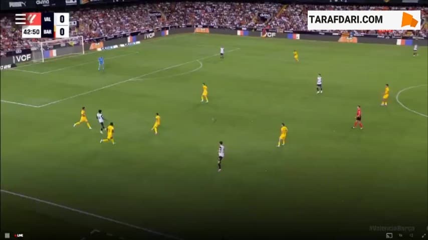 گل هوگو دورو به بارسلونا (والنسیا 1-0 بارسلونا)