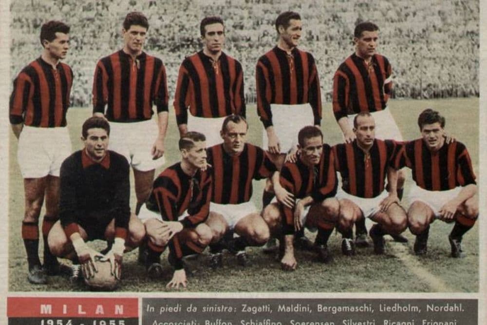 پنجمین قهرمانی میلان در سری آ با برتری 6-0 مقابل اسپال (12 ژوئن، 1955)