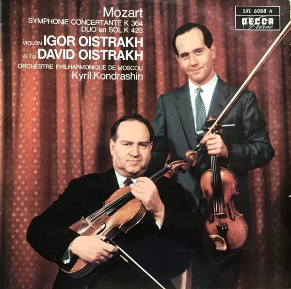 موسیقی کلاسیک: موتزارت - سینفونیا کنسرتانته در می بمل ماژور - ضبط 1963 - Mozart, Igor & David Oistrakh, Kiril Kondrashin, Moscow Philharmonic – Sinfonia Concertante K.364
