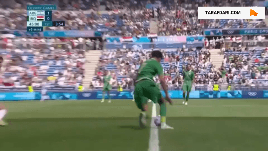 گل اول عراق به آرژانتین در المپیک 2024 توسط ایمن حسین (آرژانتین 1-1 عراق)