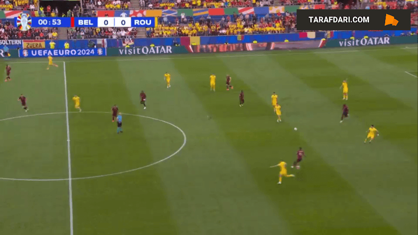 گل یوری تیلمانس به رومانی (بلژیک 1-0 رومانی)
