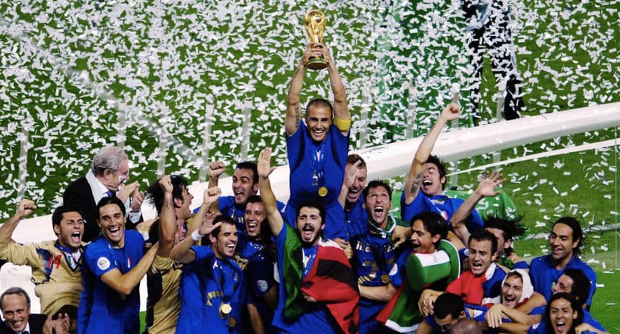 چهارمین قهرمانی ایتالیا در جام جهانی با غلبه بر فرانسه در ضربات پنالتی (2006/7/9)