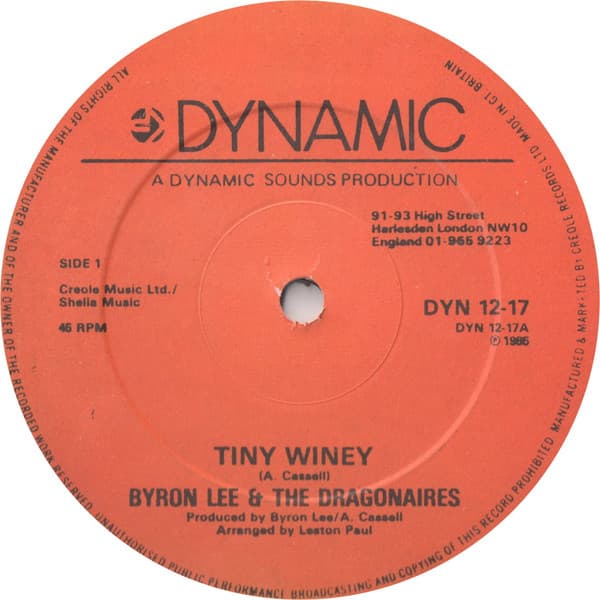 آهنگ نوستالژی زیبای Tiny Winey از Dragonaires و Byron Lee
