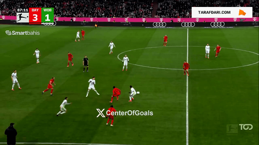 گل دوم آمورا به بایرن مونیخ (بایرن مونیخ 3-2 وولفسبورگ)