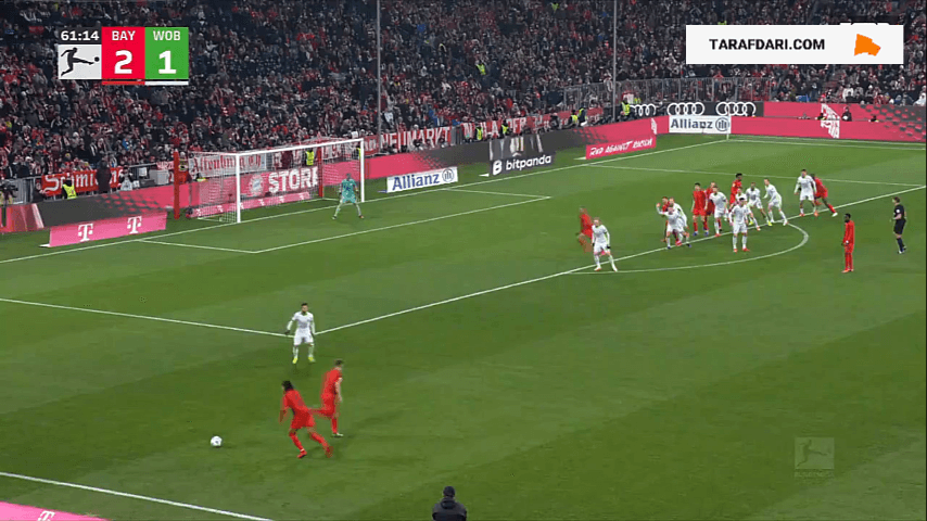 گل دوم گورتسکا به وولفسبورگ (بایرن مونیخ 3-1 وولفسبورگ)
