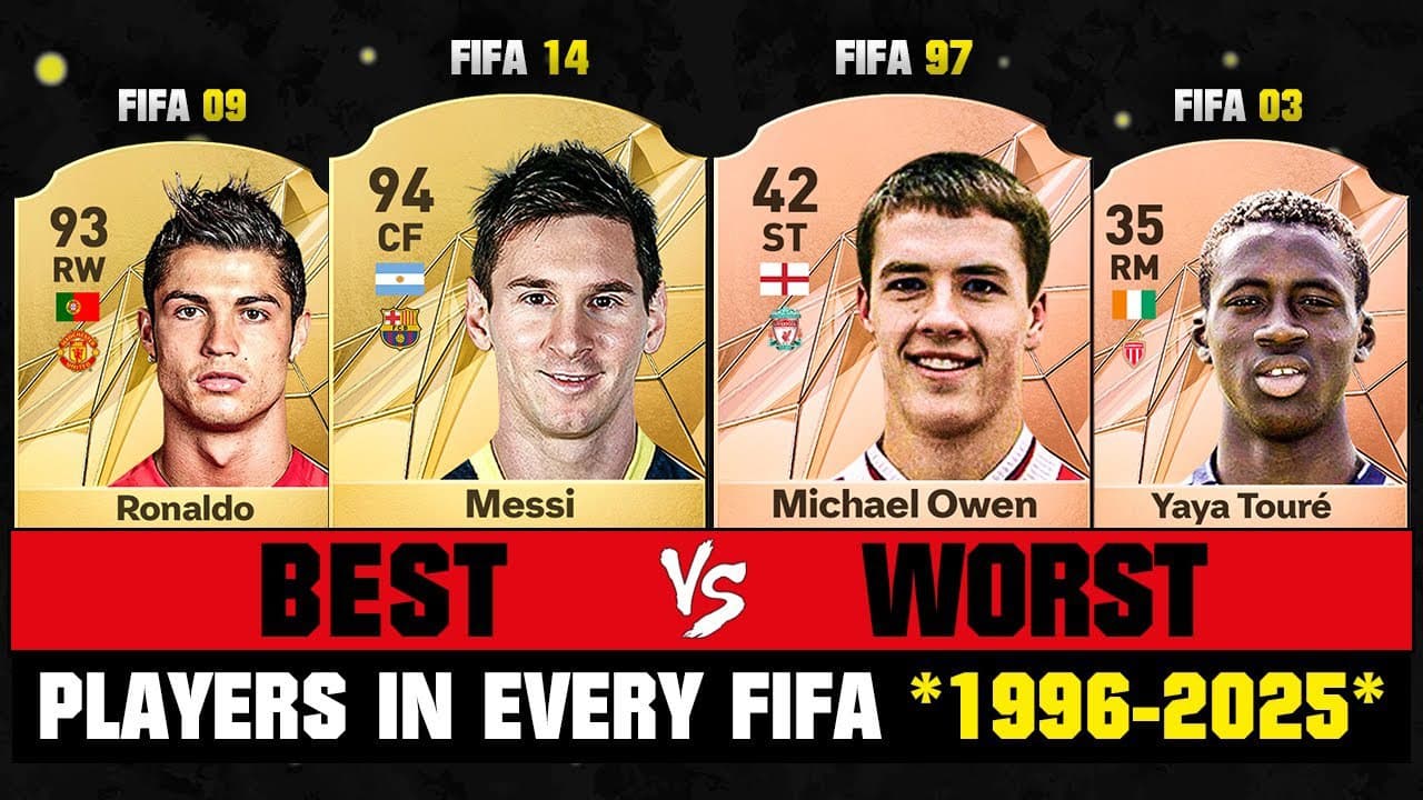 مقایسه ریتینگ بهترین و بدترین بازیکنان از FIFA 96 تا EA FC 25