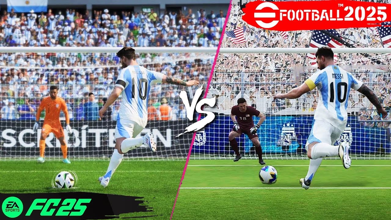مقایسه ضربات پنالتی در eFootball 25 و FC 25
