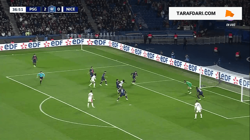 گل گائتان لابورد به پاری سن ژرمن (پاری سن ژرمن 2-1 نیس)