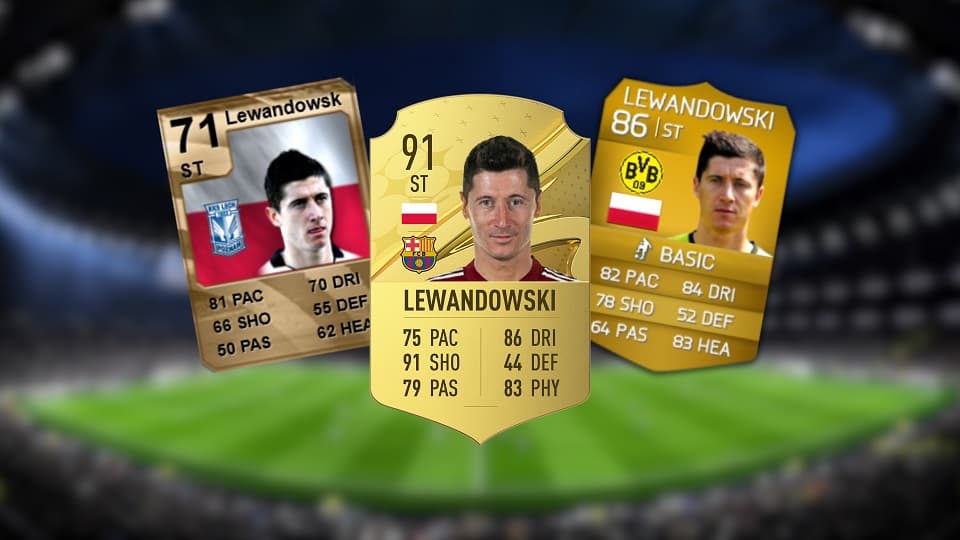 مقایسه ریتینگ روبرت لواندوفسکی از FIFA 10 تا FC 24