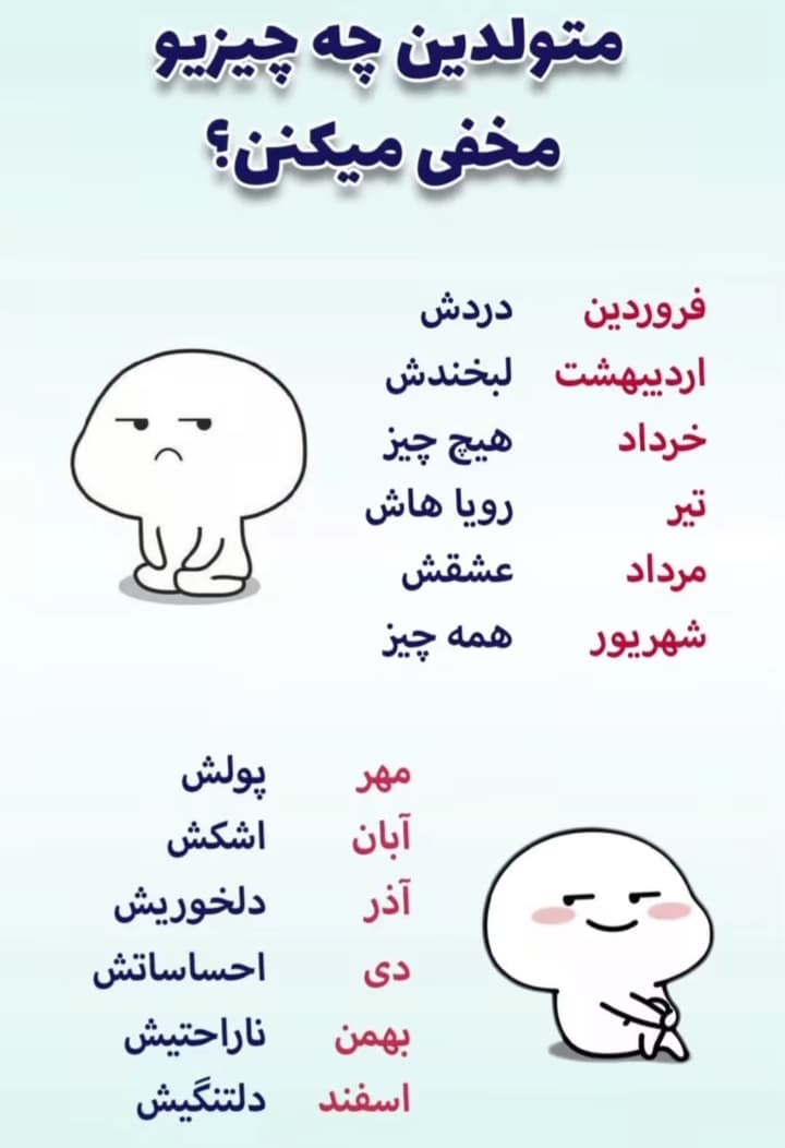 متولدین هر ماه چه چیزیو مخفی میکنن؟