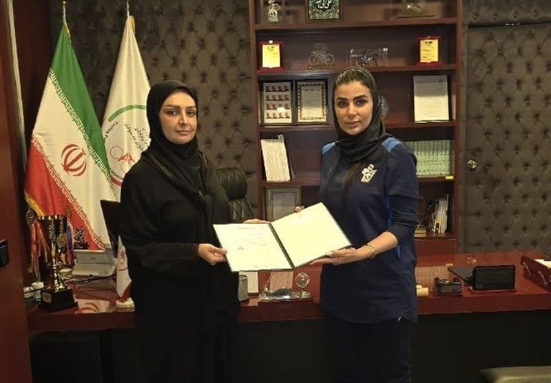 همسر رسول خطیبی در دوچرخه‌ سواری پست گرفت