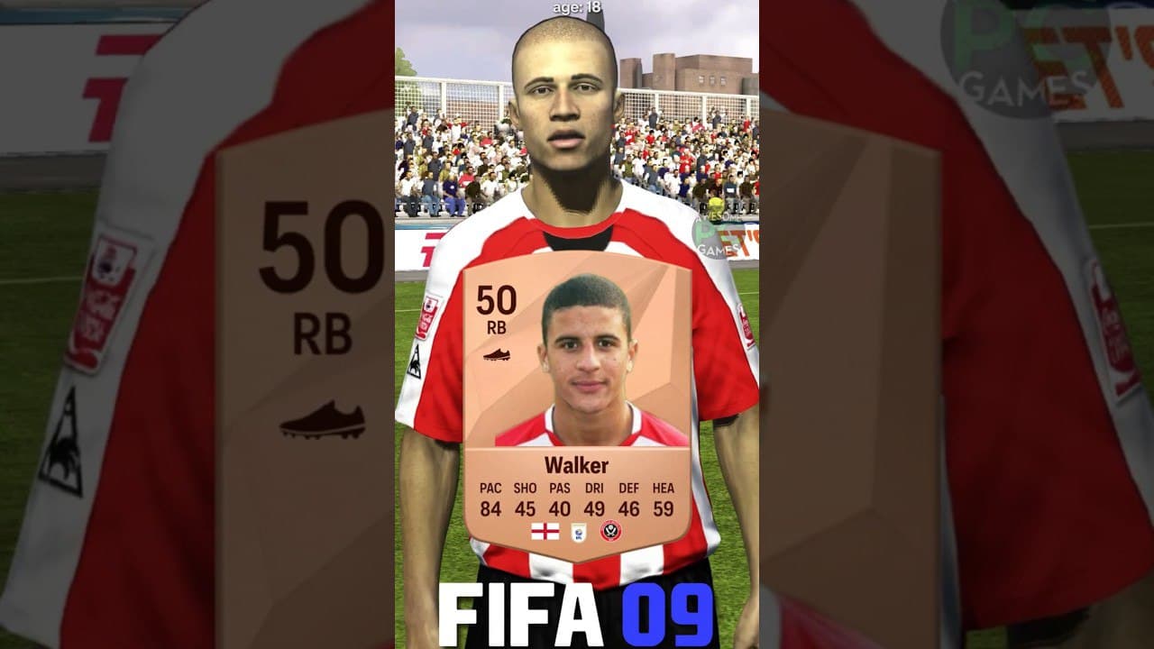 مقایسه ریتینگ و تفاوت ظاهری کایل واکر از FIFA 09 تا EA FC 25