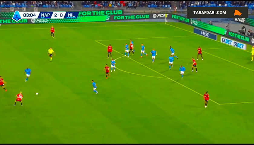 گل یوویچ به ناپولی (ناپولی ۲-۱ میلان)