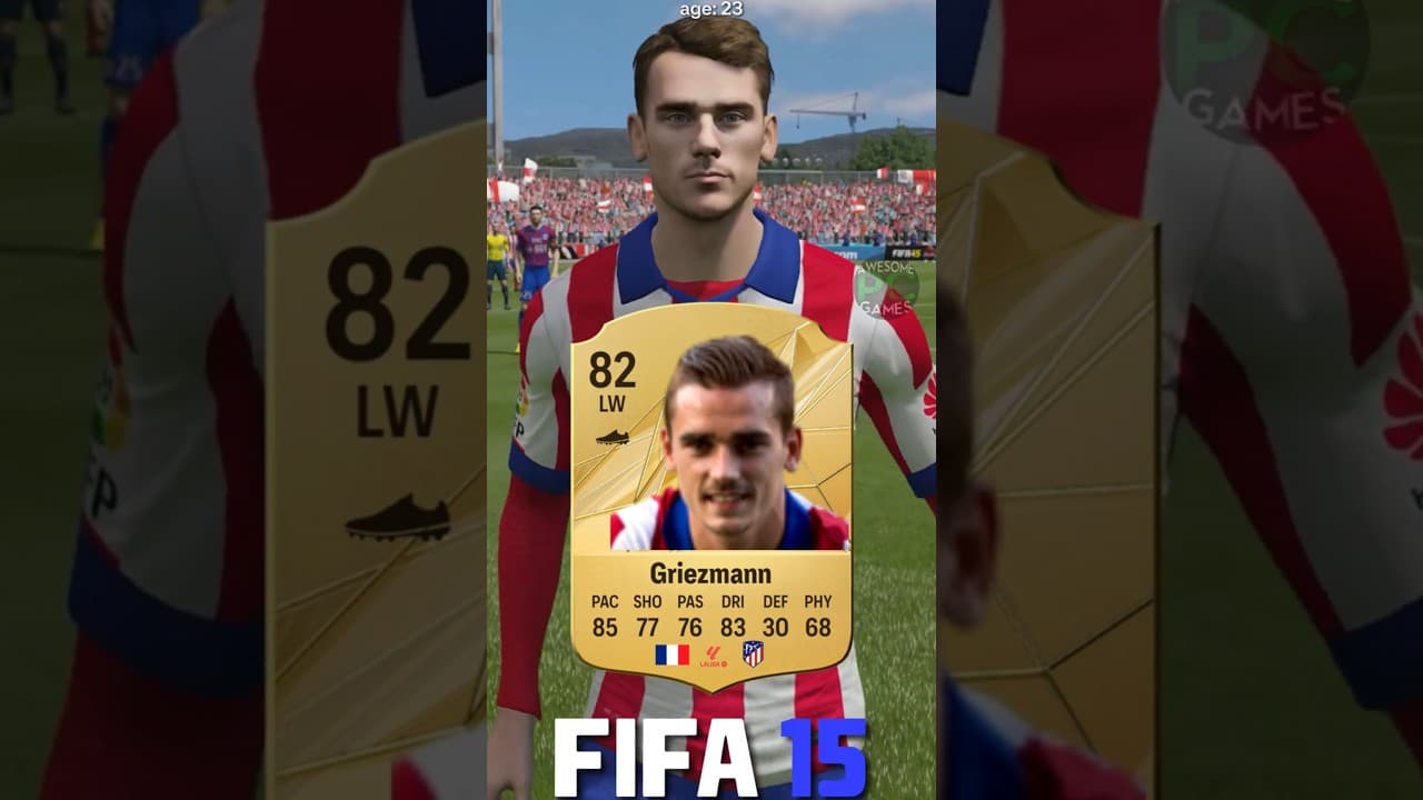 مقایسه ریتینگ و تفاوت ظاهری آنتوان گریزمان از FIFA 12 تا EA FC 25