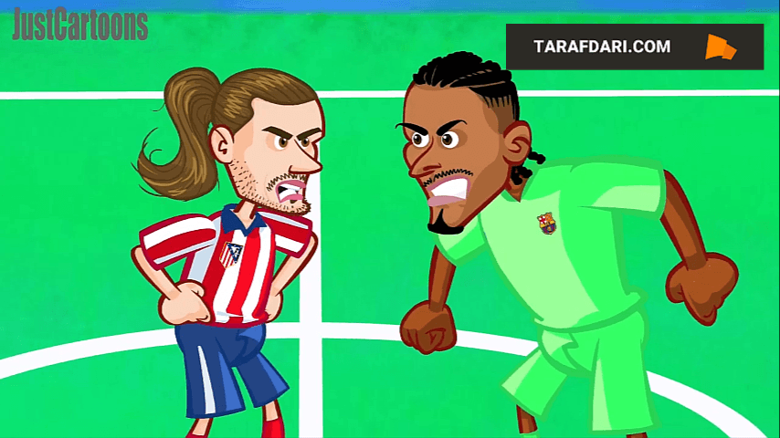برتری 4-2 بارسلونا مقابل اتلتیکو مادرید به روایت کارتون