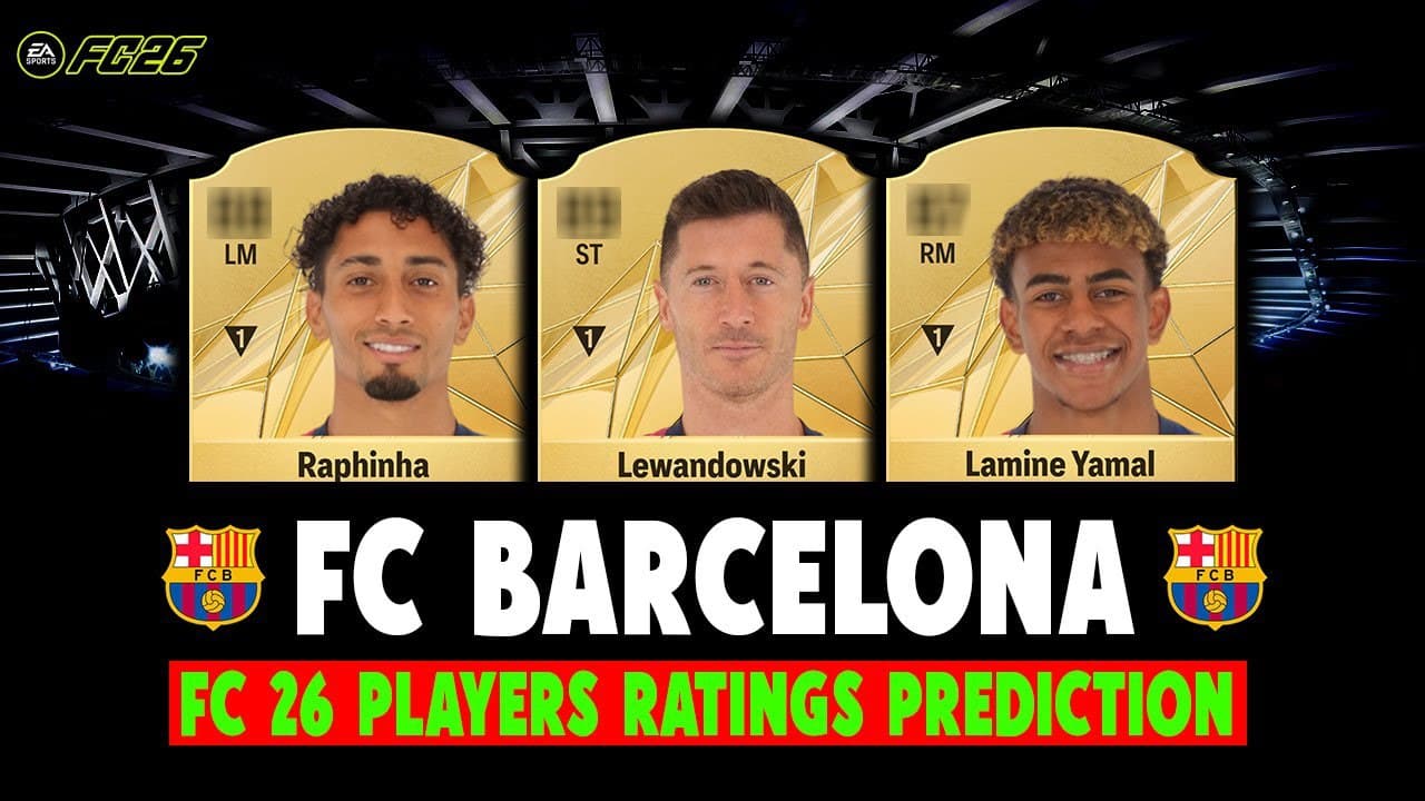 ریتینگ احتمالی بازیکنان بارسلونا در بازی EA FC 26