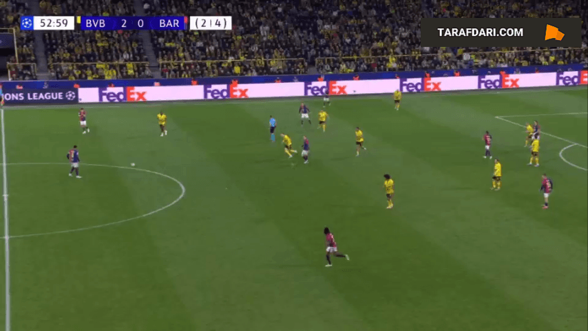 گل به خودی رامی بن سبعینی مقابل بارسلونا (دورتموند 2-1 بارسلونا)