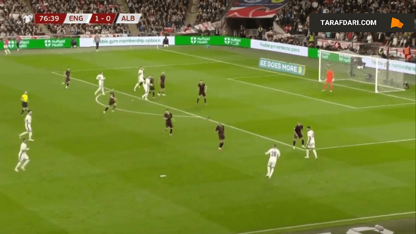 گل هری کین به آلبانی (انگلیس 2-0 آلبانی)