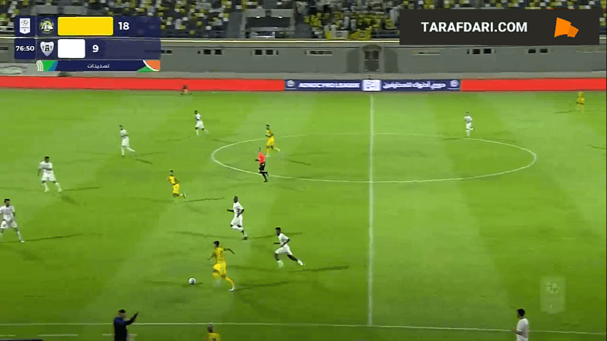 پاس گل مهدی قائدی و گل دنیل بسا به دبا الحصن (کلباء 2-1 دبا الحصن)