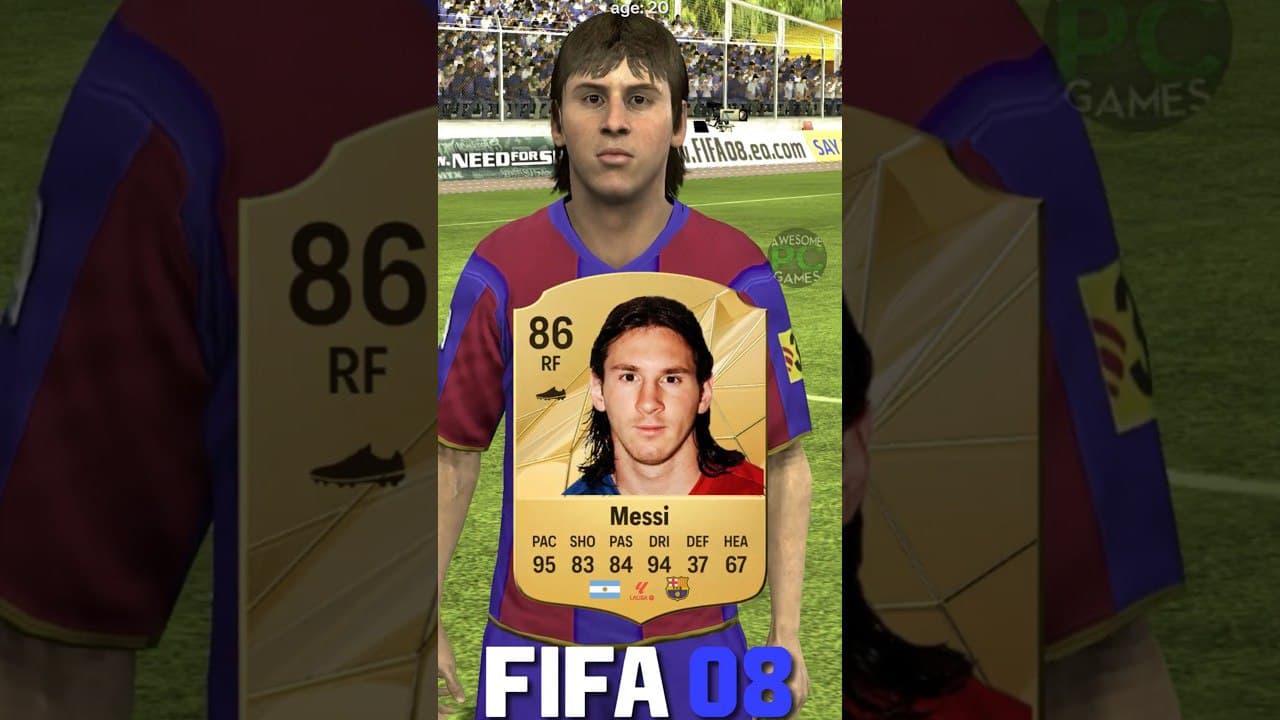 مقایسه ریتینگ و تفاوت ظاهری لیونل مسی از FIFA 06 تا EA FC 25
