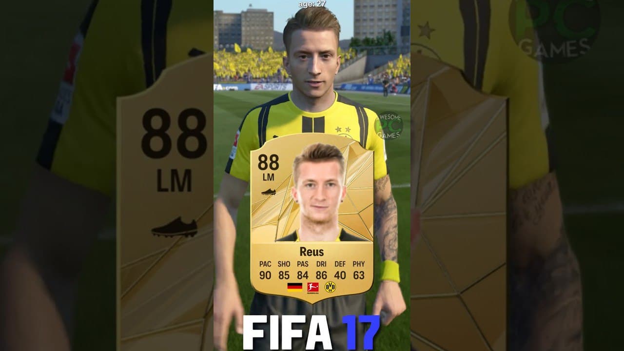 مقایسه ریتینگ و تفاوت ظاهری مارکو رویس از FIFA 09 تا EA FC 25