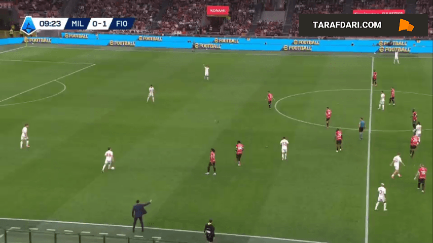 گل مویزه کین به میلان (میلان 0-2 فیورنتینا)