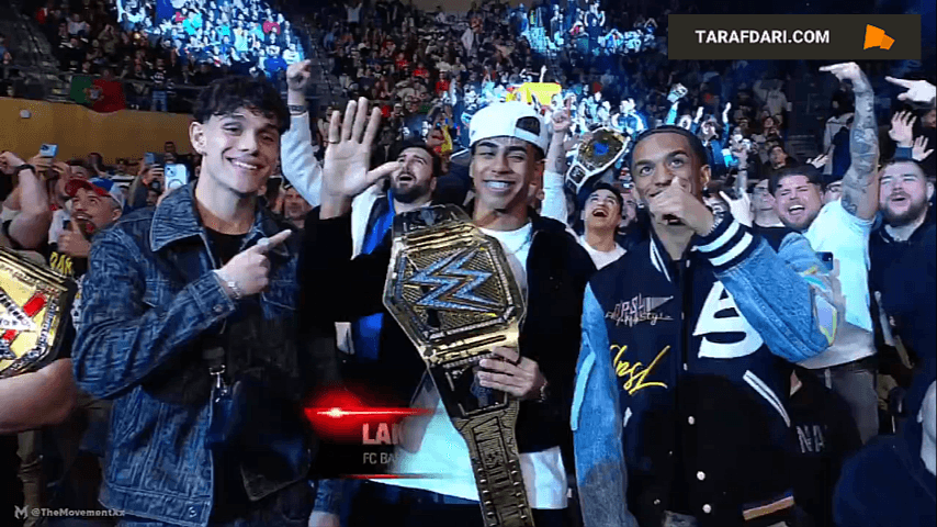 حضور لامین یامال، آلخاندرو بالده و هکتور فورت در شوی WWE اسمکدان در بارسلونا