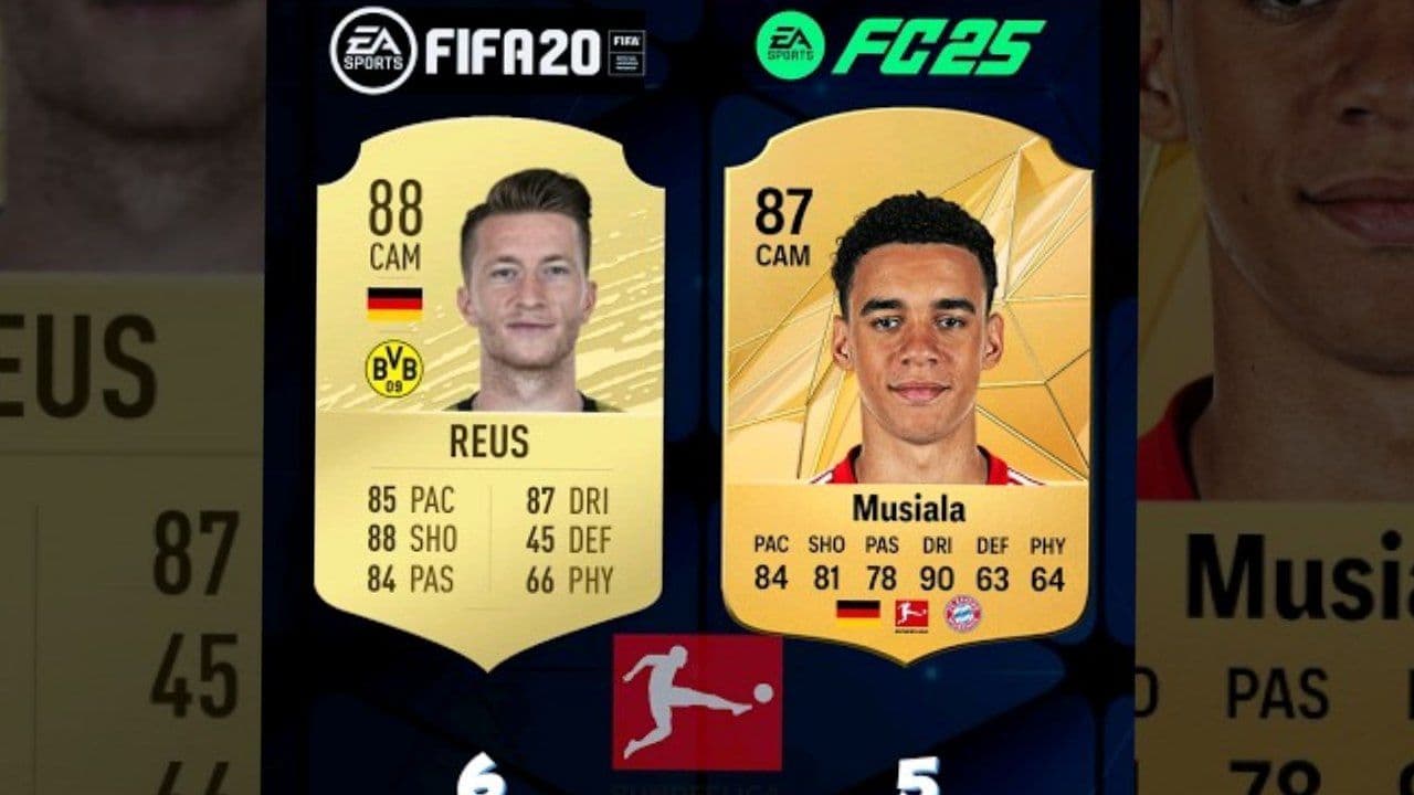 مقایسه ریتینگ بهترین ترکیب بوندسلیگا در FIFA 20 و EA FC 25 
