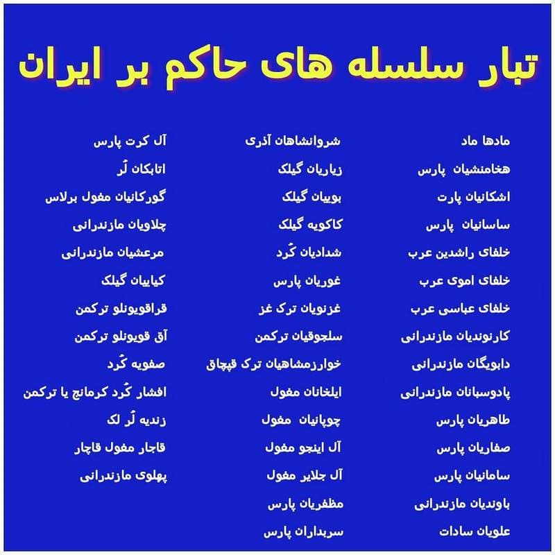 تبار سلسله‌های حاکم بر ایران؛ بخش اول از مادها تا خلفای اموی