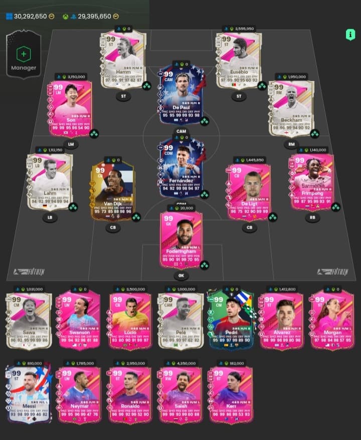 ترکیب منتخب بازی های ea sport fc 25و sport fc24ea 