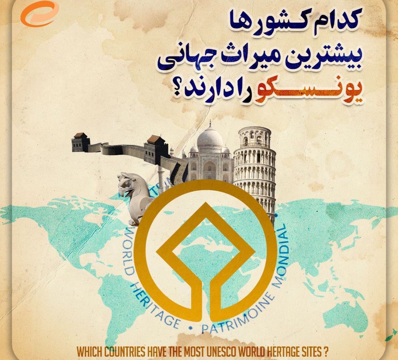کدام کشورها بیشترین میراث جهانی یونسکو را دارند؟ (ایتالیا اول ایران دهم) 