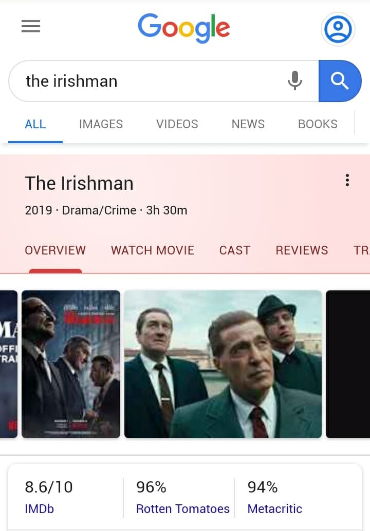 ? دوستان دقت کنید نسخه کامل و بدون سانسور فیلم the Irishman دقیقا (3 ساعت و 30 دقیقه) هستش
