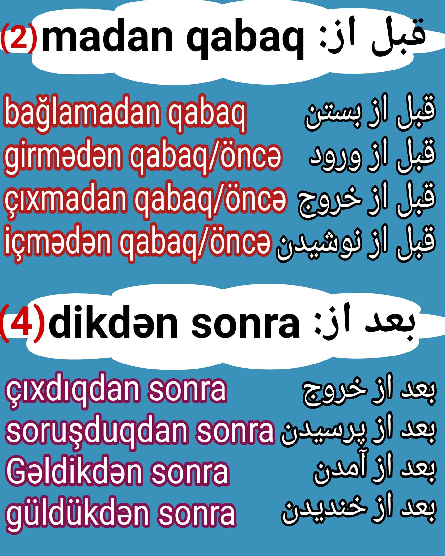 ??کلاس آموزش نوشتار خط ترکی (آذربایجانی): قبل از و بعد از در ترکی