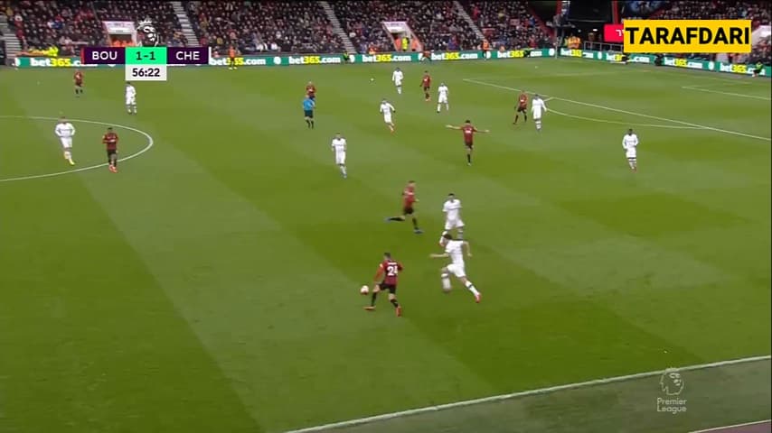 گل جاشوا کینگ به چلسی (بورنموث 2-1 چلسی)