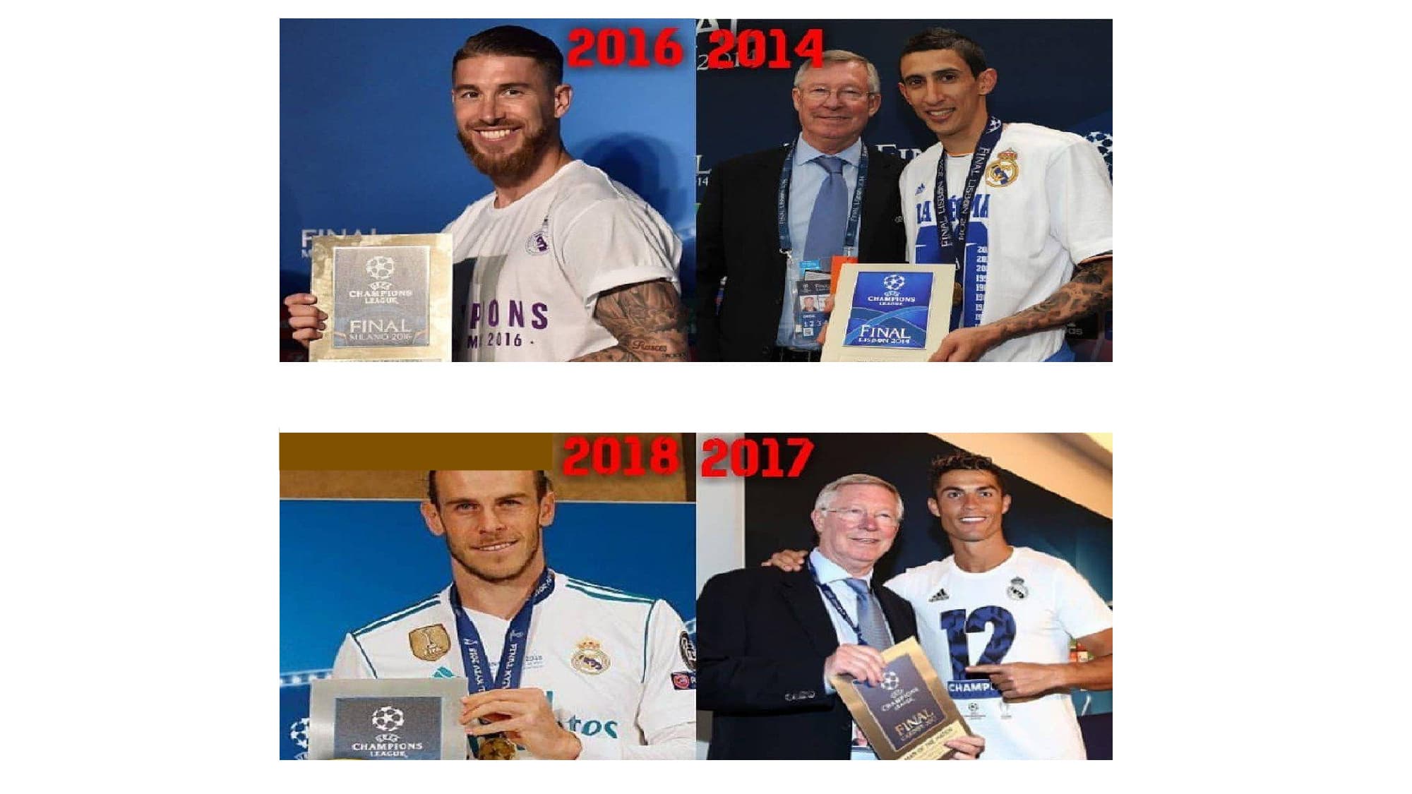 بهترین بازیکن فینال لیگ قهرمانان اروپا 2014 و 2016 و 2017 و 2018: